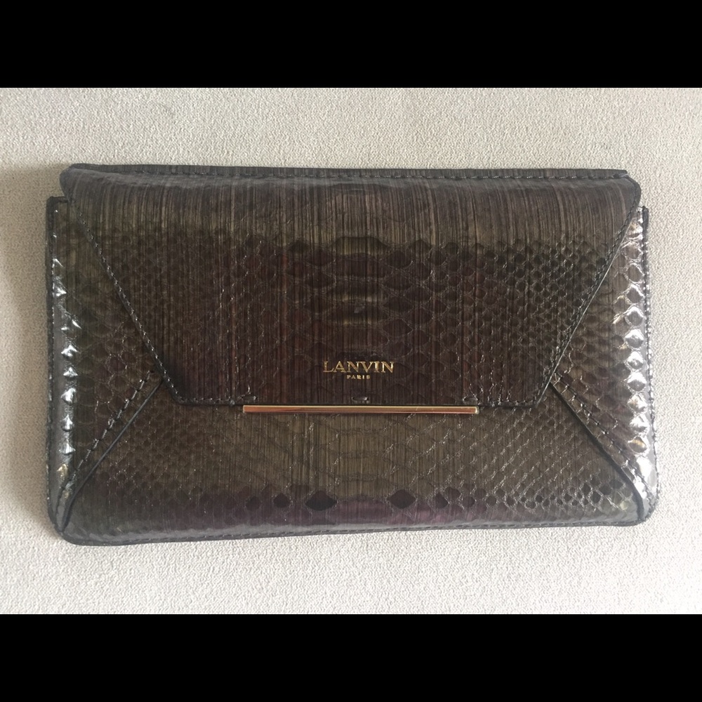 Lanvin Exotic Snakeskin Envelope Clutch